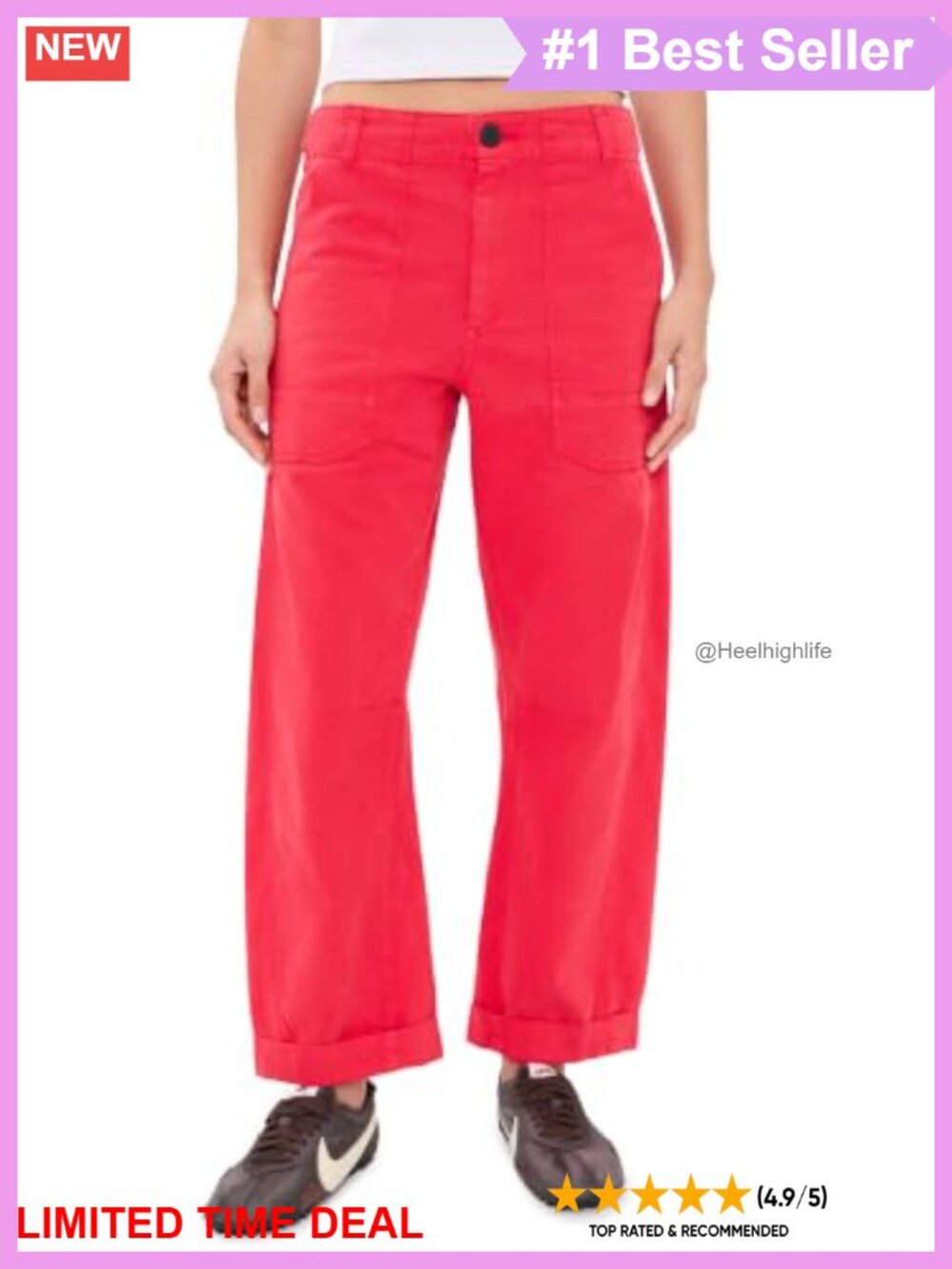 Pistola Tori Utility Pants Lightweight Twill High Rise Button Fly Work Pant